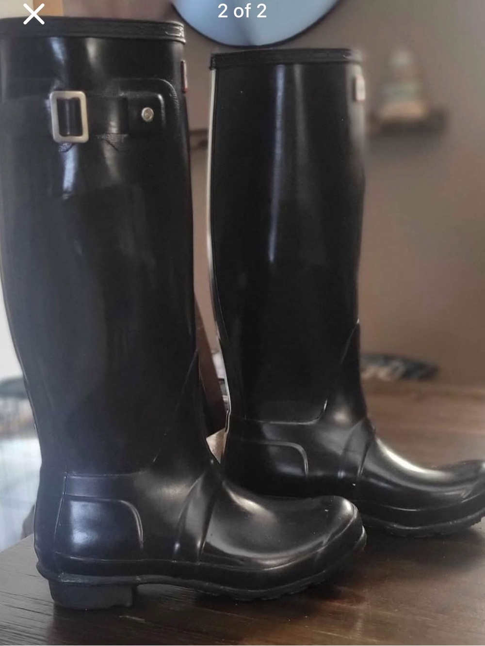 Hunter Black Tall Gloss Rain Boots